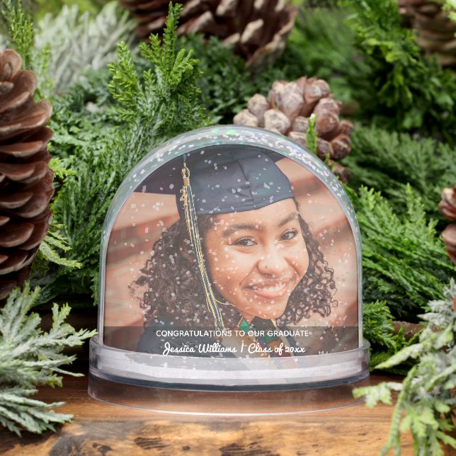 Congratulations To Our Graduate Custom Photo Grad Snow Globe (Winter)
