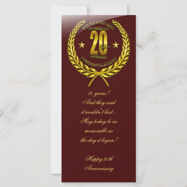 Congratulations to the 20th Anniversary (Front)