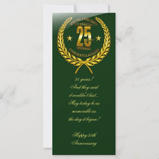 Congratulations to the 25th Anniversary (Front)