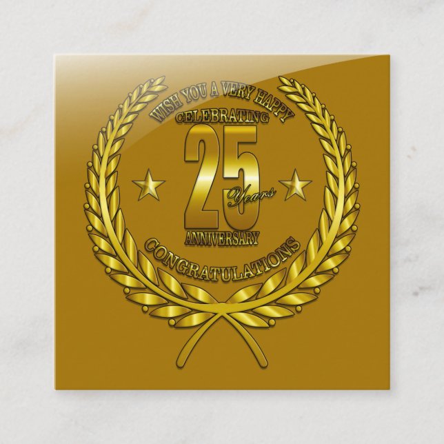 Congratulations to the 25th Anniversary Enclosure Card (Front)