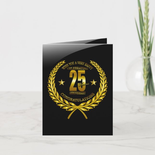 Congratulations to the 25th Anniversary Note Card (Front)
