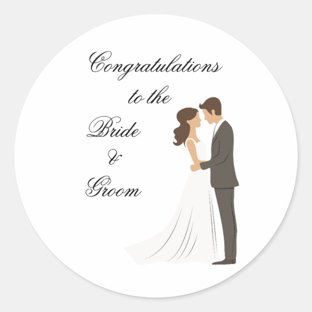 Congratulations to the Bride and Groom Sticker (Front)