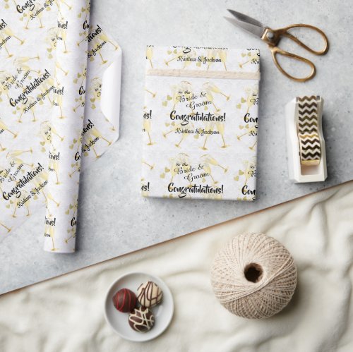 Congratulations to the Bride and Groom Wedding  Wrapping Paper