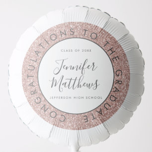 Congratulations to The Graduate Pink Glitter Name Balloon