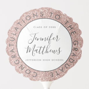 Congratulations to The Graduate Pink Glitter Photo Balloon