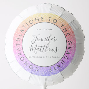 Congratulations to The Graduate Rainbow Glitter Balloon