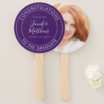 Congratulations To The Graduate School Color Hand Fan by monogramgallery at Zazzle