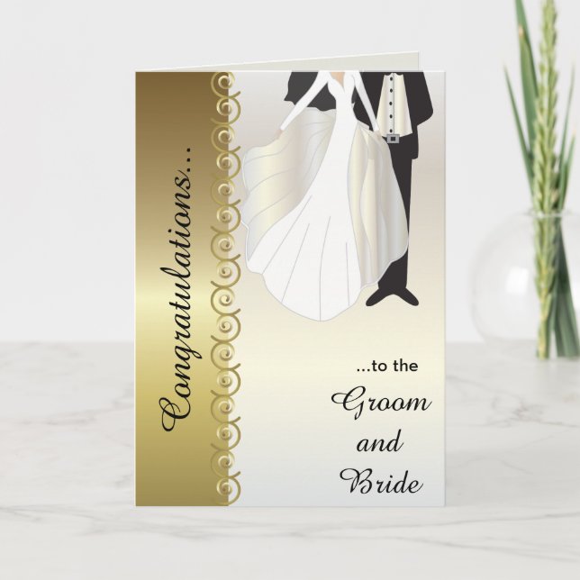 Congratulations to the Groom & Bride Wedding Card (Front)
