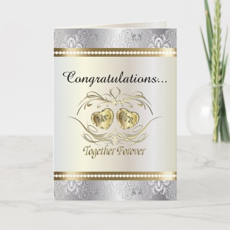 Congratulations To The Mr And Mrs Wedding Card