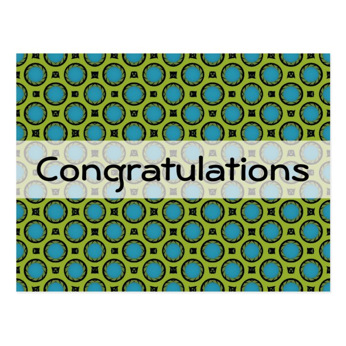 Congratulations Turquoise Green Postcards