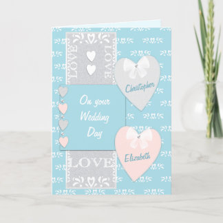Congratulations turquoise Wedding Day greeting Card
