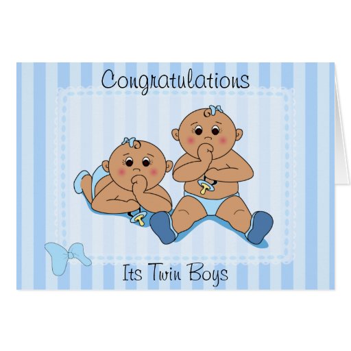 Congratulations - Twin Baby Boys Custom Card | Zazzle