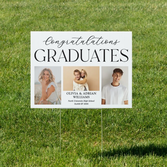 Congratulations Twin Graduates Photo Graduation Sign (Insitu)