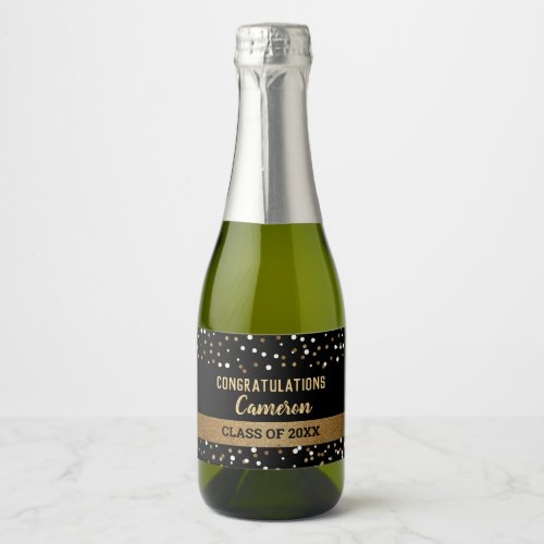Congratulations University Graduate Name and Year Sparkling Wine Label