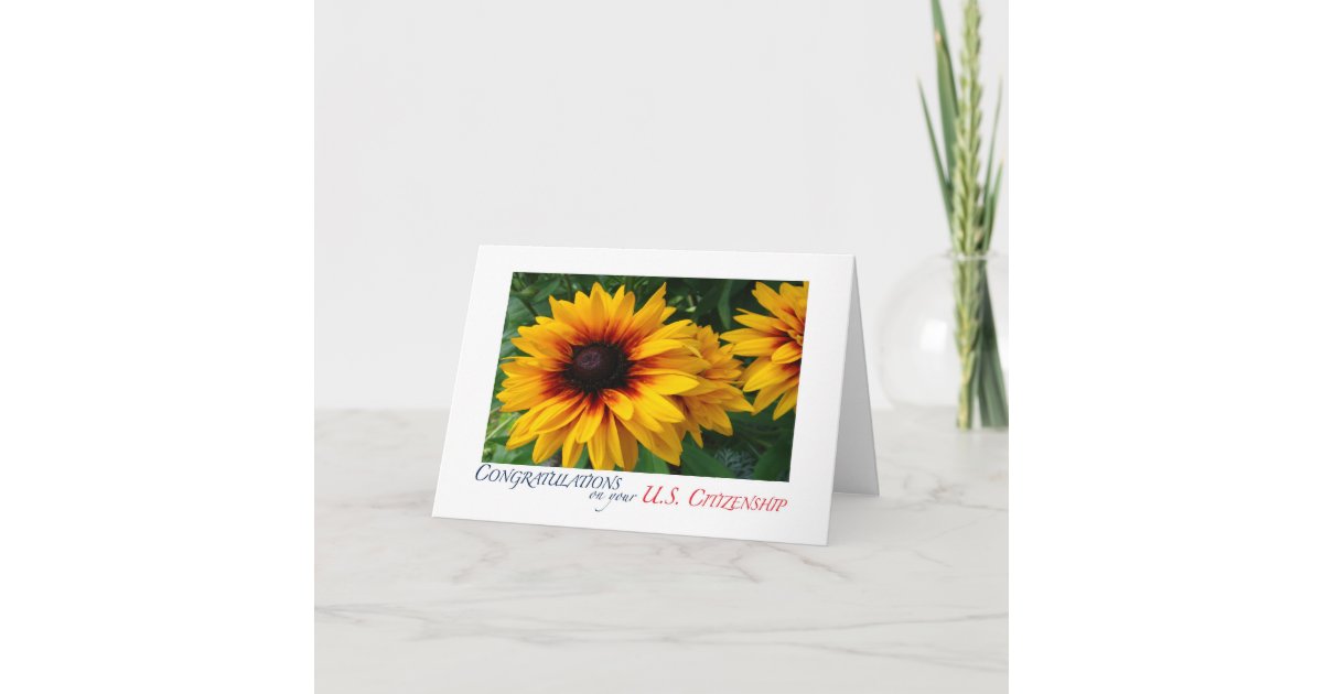 Congratulations US Citizenship floral Card | Zazzle.com