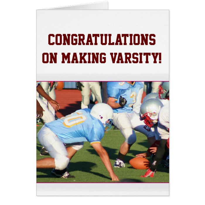 Congratulations Varsity Football greeting card