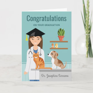 Congratulations Veterinarian Vet DVM Graduation Card