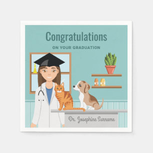 Congratulations Veterinarian Vet DVM Graduation Napkins