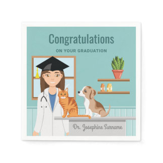 Congratulations Veterinarian Vet DVM Graduation Napkins