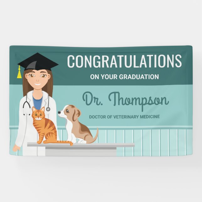Congratulations Veterinary Graduate DVM Graduation Banner (Horizontal)