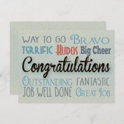 Congratulations - Way To Go Postcard | Zazzle