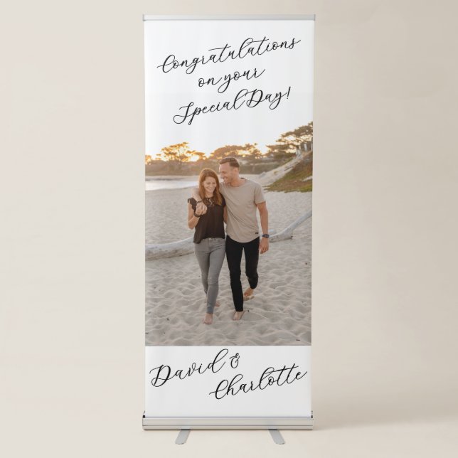 Congratulations Wedding Banner With Photo (Front)