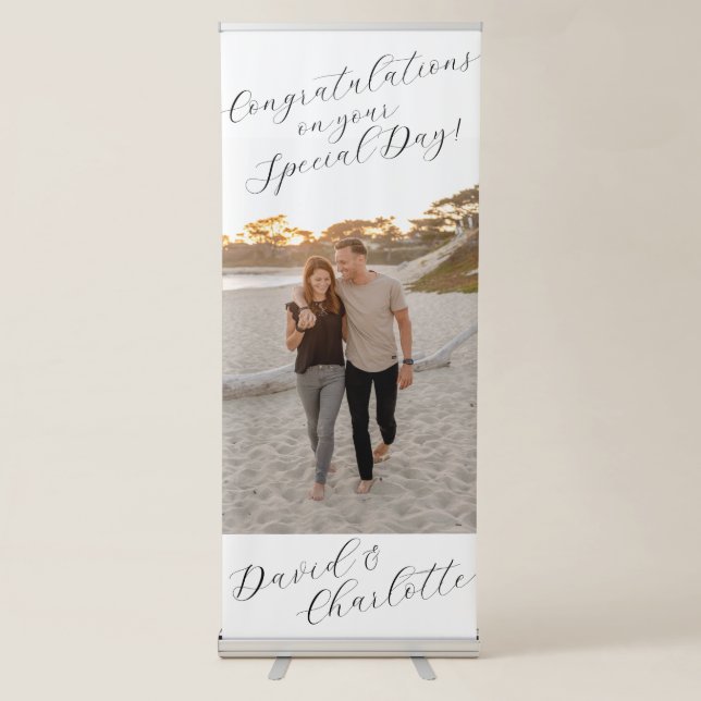 Congratulations Wedding Banner With Photo (Front)