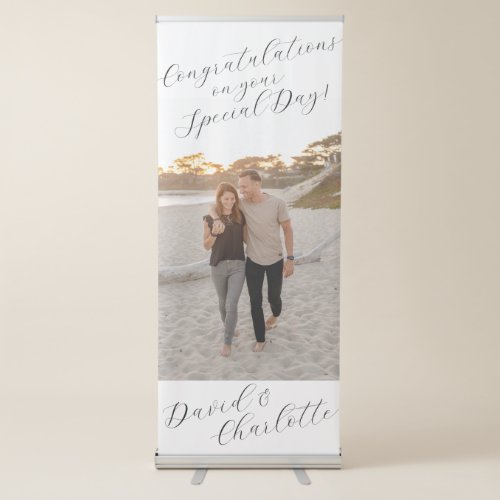 Congratulations Wedding Banner With Photo Names Retractable Banner