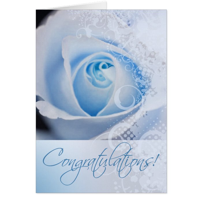 Congratulations Wedding Bridal Lace Rose (blue) Card