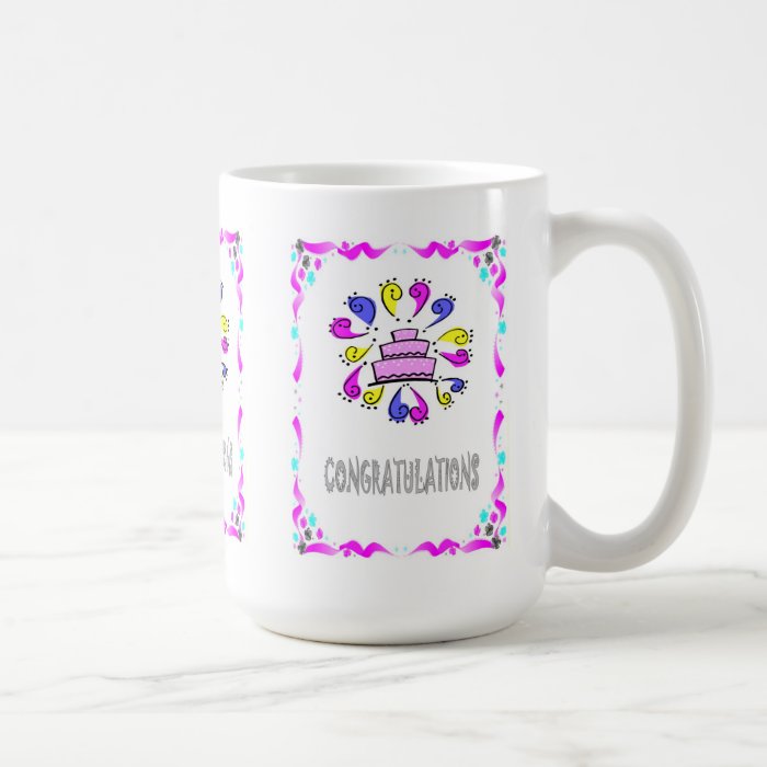 Congratulations, wedding cake exclamations coffee mug
