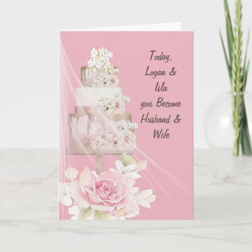 Congratulations Wedding Card Cake  Flowers