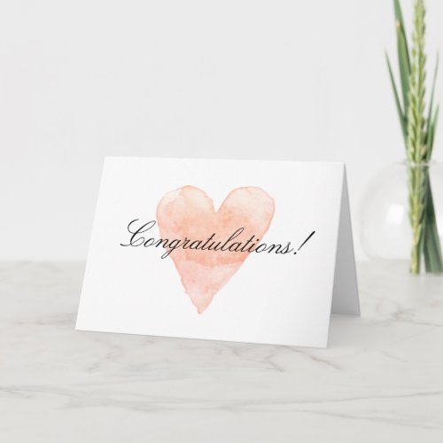 Congratulations wedding cards with romantic heart