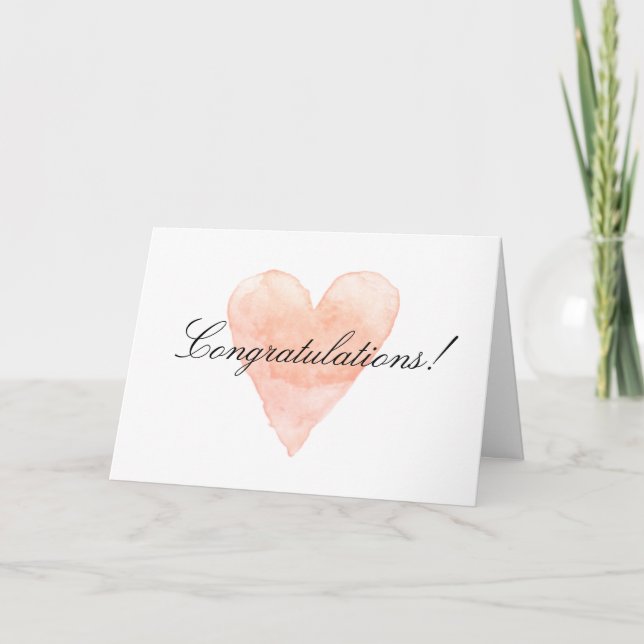 Congratulations wedding cards with romantic heart (Front)