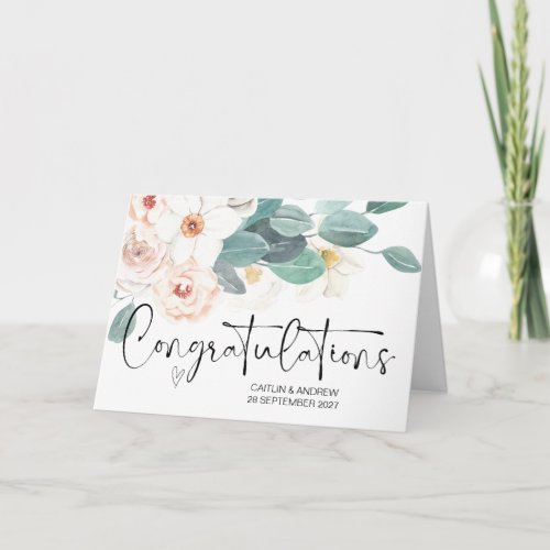 Congratulations Wedding Engagement Bride Groom  Ca Card