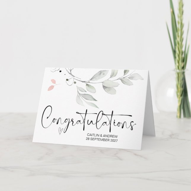 Congratulations Wedding Engagement Bride Groom Car Card (Front)