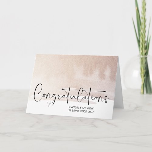 Congratulations Wedding Engagement Bride Groom Car Card