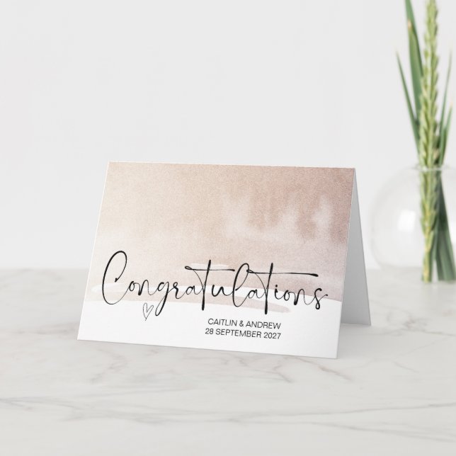 Congratulations Wedding Engagement Bride Groom Car Card (Front)