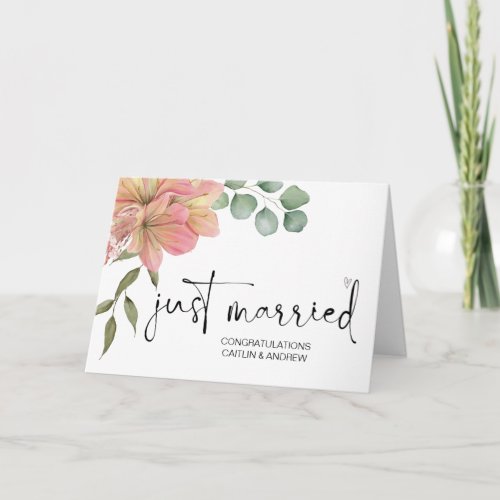 Congratulations Wedding Just Married Bride  Groom Card