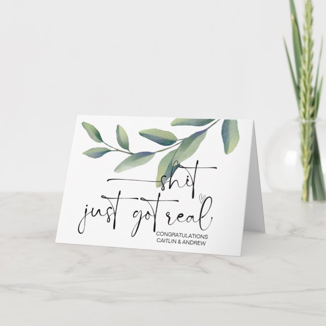 Congratulations Wedding Newly Weds Bride and Groom Card (Front)