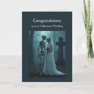Congratulations Wedding Skeleton Couple Vintage Card