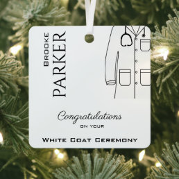 Congratulations White Coat Ceremony Medical Doctor Metal Ornament