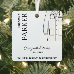 Congratulations White Coat Ceremony Medical Doctor Metal Ornament