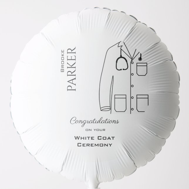 Congratulations White Coat Ceremony New Doctor Balloon (Front)
