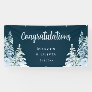 Congratulations Winter Wedding Banner