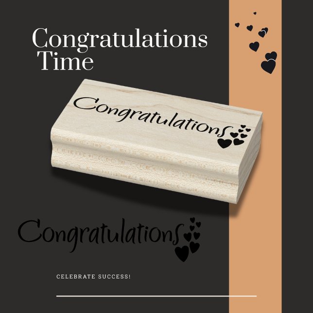 "Congratulations!" with Hearts Rubber Stamp (Creator Uploaded)