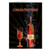 Congratulations with splashing wine (Front)