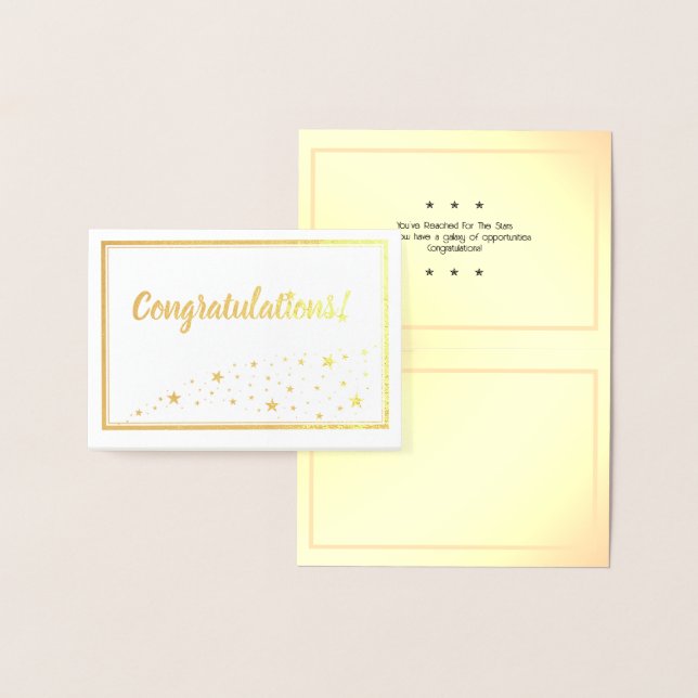 Congratulations With Stars Trail Border Gold Foil Card (Display)
