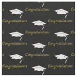 Congratulations with White Graduate&#39;s Cap on Black Fabric