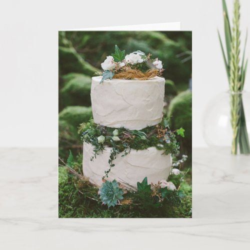 Congratulations _ Woodland Wedding Cake Card