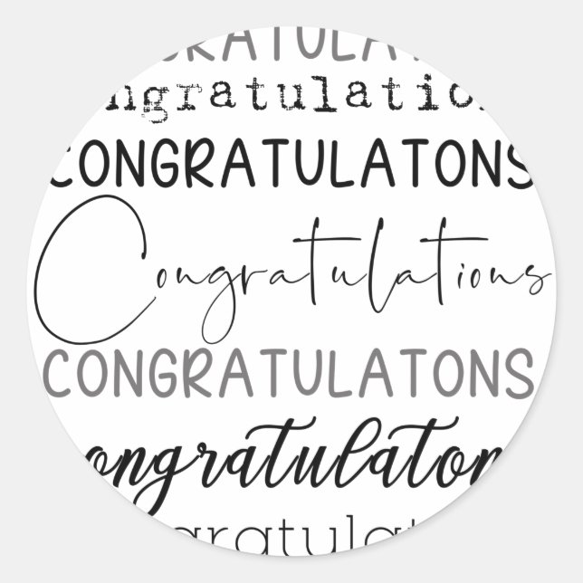 Congratulations Words Sticker (Front)